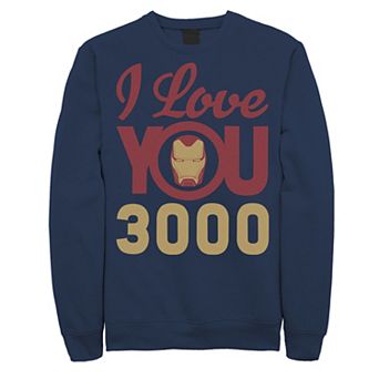 Men's Marvel Avengers: Endgame Iron Man I Love You 3000 Helmet Logo Sweatshirt