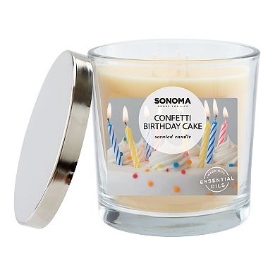 Sonoma Goods For Life Large Jar Confetti Birthday Cake Candle