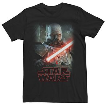 Men's Star Wars Darth Malgus Lightsaber Portrait Logo Tee