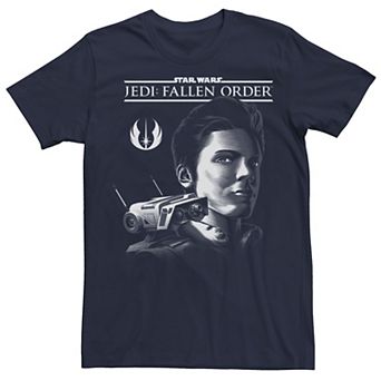 Men's Star Wars Jedi Fallen Order Cal Kestis BD-1 Profile Portrait Tee
