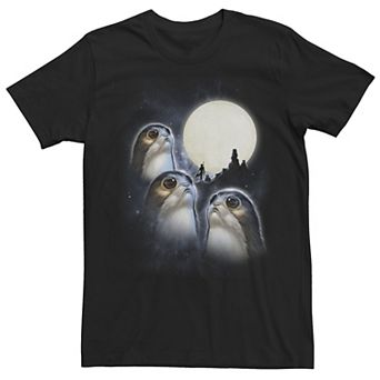 Men's Star Wars The Last Jedi Porg Moon Artsy Silhouette Tee