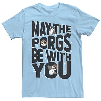 Men's Star Wars May The Porgs Be With You May The 4th Cute Galaxy Tee
