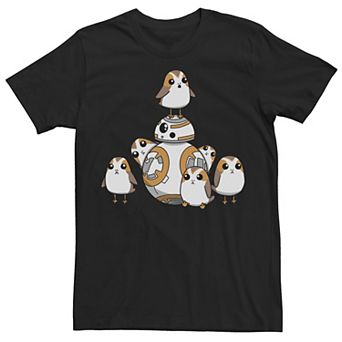 Men's Star Wars Porgs Having Fun With BB-8 Portrait Tee