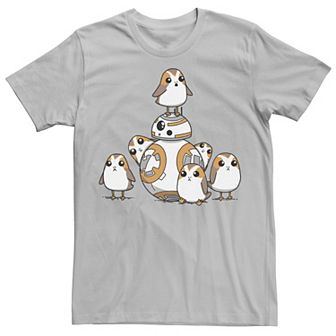 Men's Star Wars Porgs Having Fun With BB-8 Portrait Tee