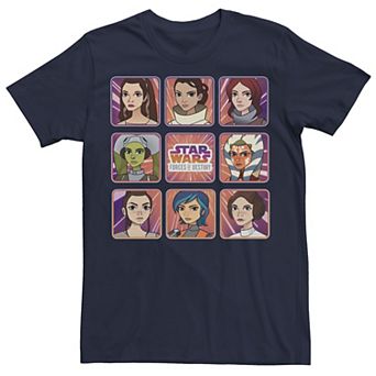 Men's Star Wars Forces of Destiny Female Character Collage Graphic Tee
