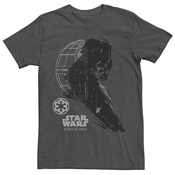 Men's Star Wars Rogue One Darth Vader Ink Profile Graphic Tee