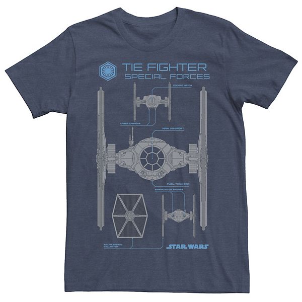 Men's Star Wars The Force Awakens TIE Fighter Schematics Tee