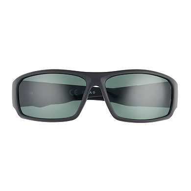 Men's Dockers® Wrap Rubberized Black Polarized Sunglasses