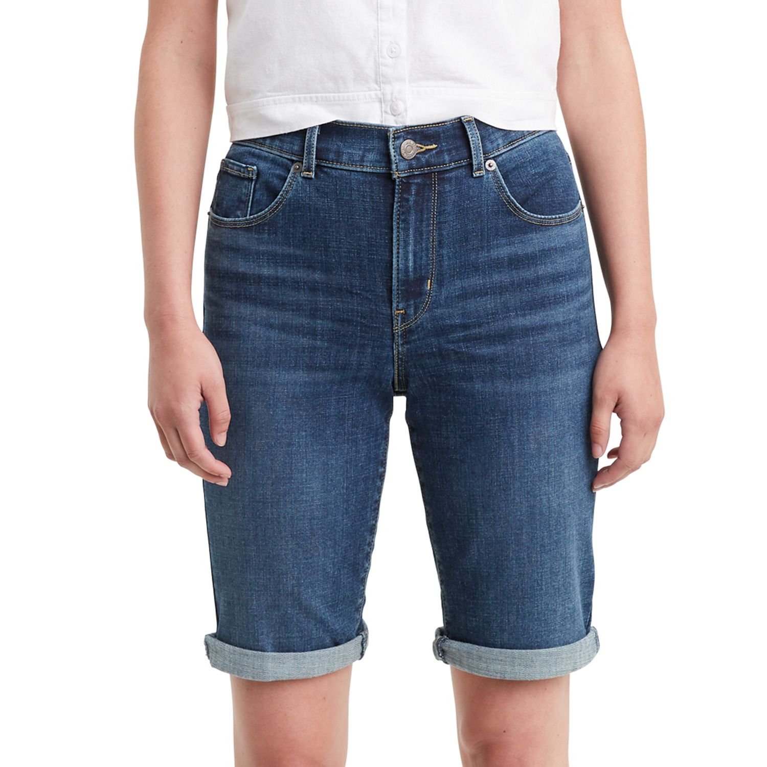 women's levi's bermuda jean shorts