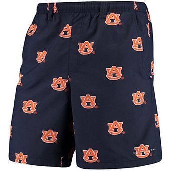 Men's Columbia PFG Navy Auburn Tigers Backcast II 8 in Omni-Shade Hybrid Shorts