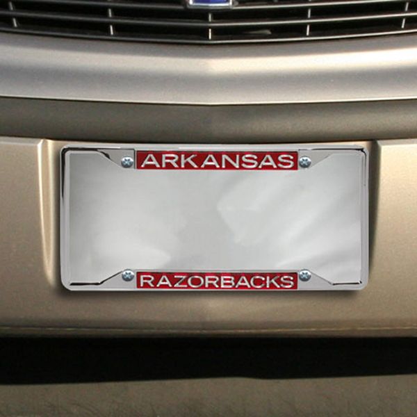 Arkansas Razorbacks Laser Cut Chrome License Plate Frame 