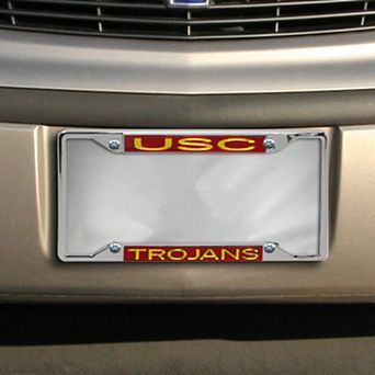 USC Trojans Acrylic Inlay Chrome License Plate Frame