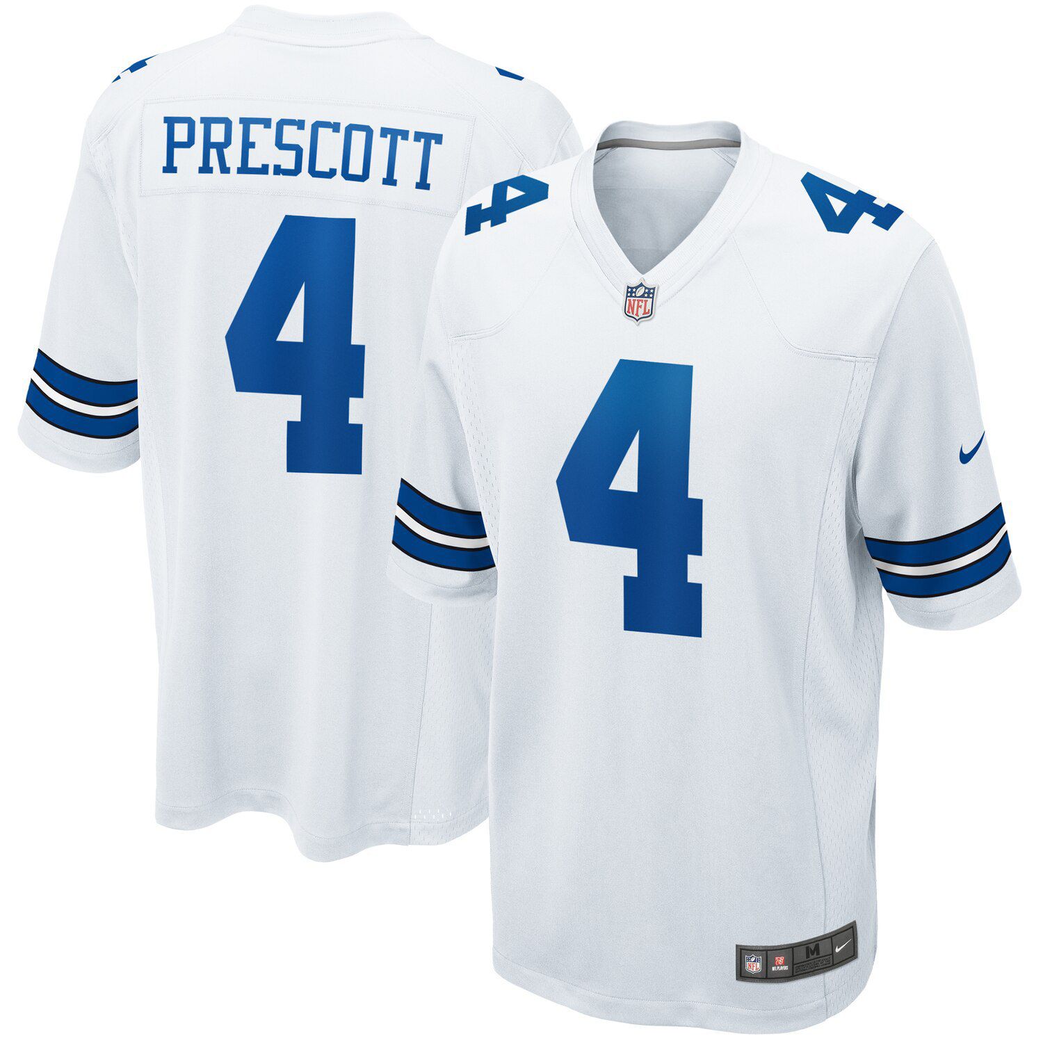 dallas cowboys dak prescott nike white game replica jersey