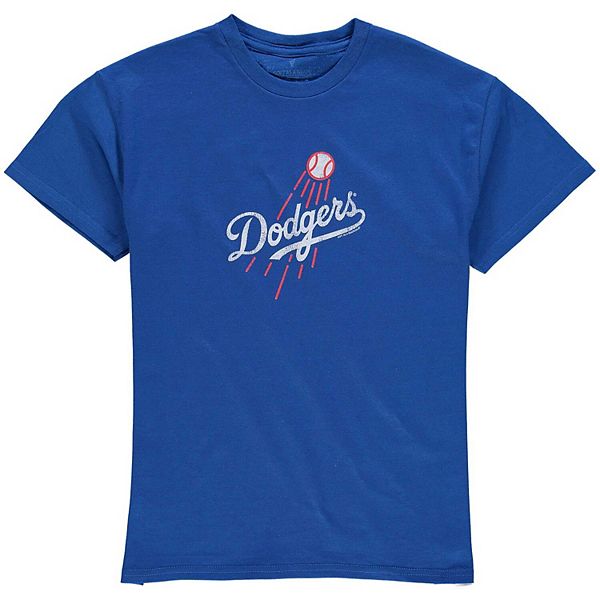 Los Angeles Dodgers Youth Distressed Team Logo T-Shirt - Royal Blue
