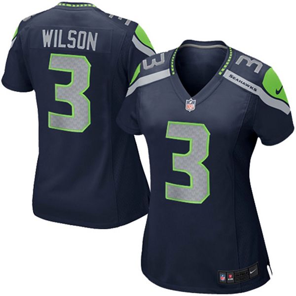 Girls Youth Seattle Seahawks Russell Wilson Nike College Navy Replica Game Jersey