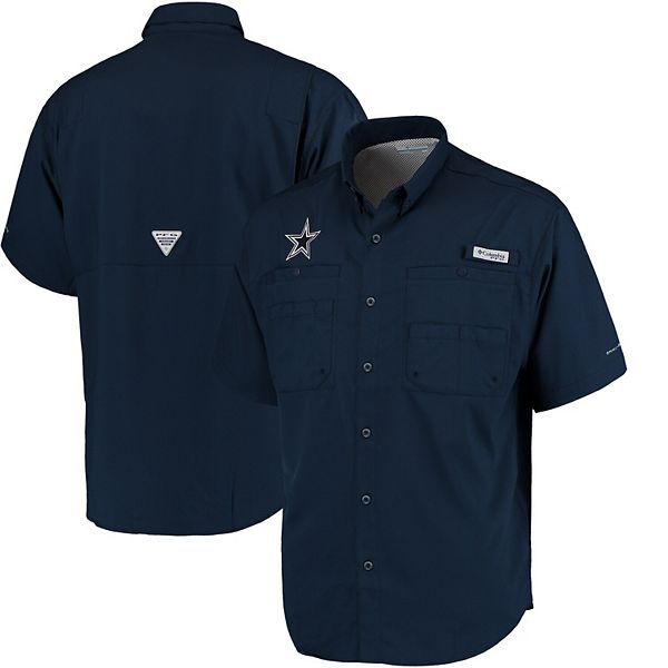 Columbia Men's PFG Tamiami Short Sleeve Shirt - Dallas Cowboys - M - Navy Blue