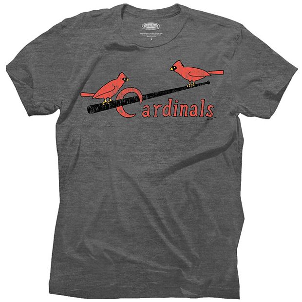 Men's St. Louis Cardinals Majestic Threads Gray Granite Tri-Blend Crew  T-Shirt