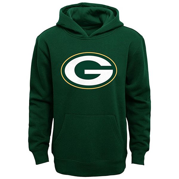 Green Bay Packers Youth Primary Logo Fleece Hoodie Sweatshirt - Green