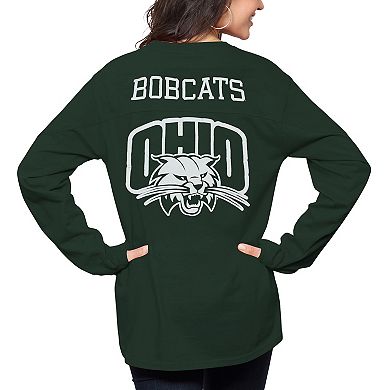 Women's Pressbox Green Ohio Bobcats The Big Shirt Oversized Long Sleeve T-Shirt