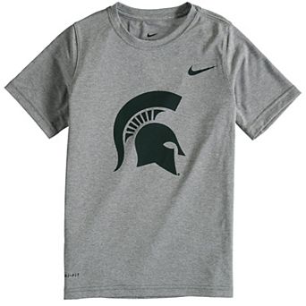 Youth Nike Heather Gray Michigan State Spartans Logo Legend Performance T-Shirt