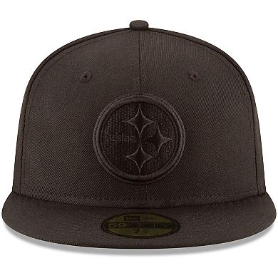 Men's New Era Pittsburgh Steelers Black on Black 59FIFTY Fitted Hat