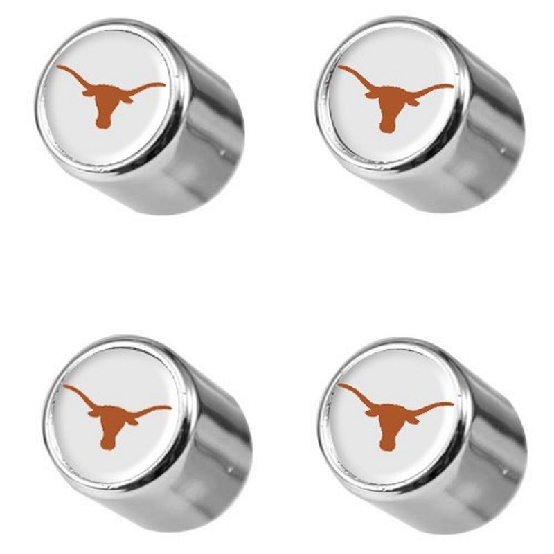Texas Longhorns Tire Valve Stem Covers, TEX White