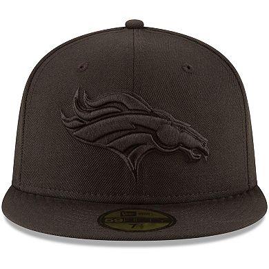 Men's New Era Denver Broncos Black on Black 59FIFTY Fitted Hat