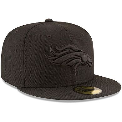 Men's New Era Denver Broncos Black on Black 59FIFTY Fitted Hat