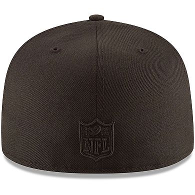 Men's New Era Denver Broncos Black on Black 59FIFTY Fitted Hat
