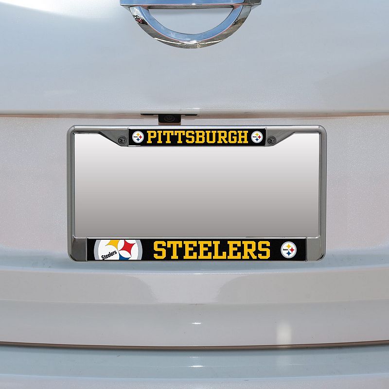 Pittsburgh Steelers Small Over Large Mega License Plate Frame, Multicolor