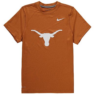 Youth Nike Burnt Orange Texas Longhorns Logo Legend Dri-FIT T-Shirt