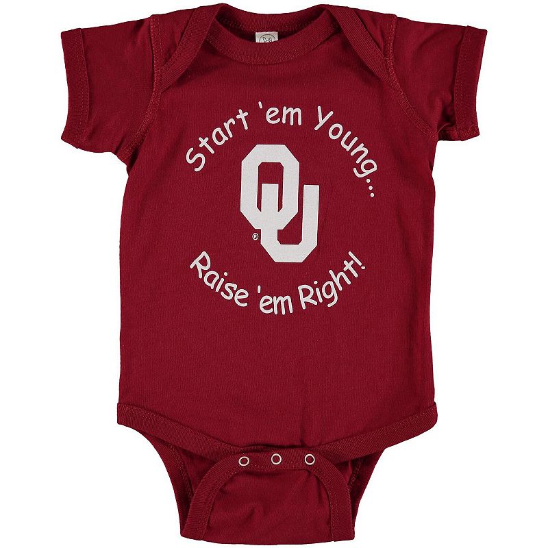 Newborn & Infant Crimson Oklahoma Sooners Start Em Young Bodysuit, Infant 