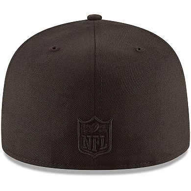 Men's New Era Detroit Lions Black on Black 59FIFTY Fitted Hat