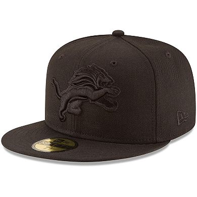 Men's New Era Detroit Lions Black on Black 59FIFTY Fitted Hat