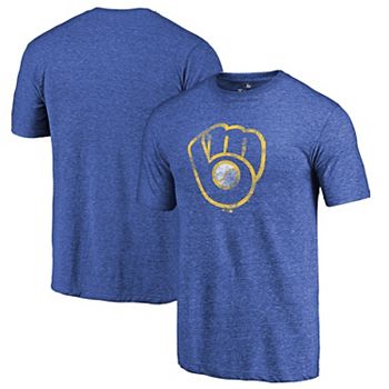 Milwaukee Brewers Youth Distressed Logo T-Shirt - Royal Blue