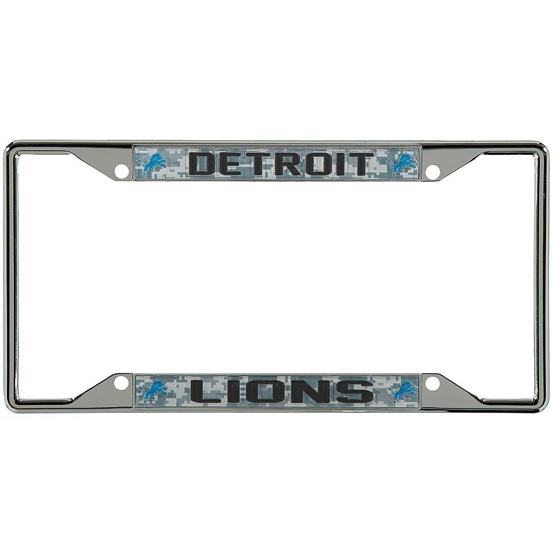 Detroit Lions Digi Camo License Plate Frame with Black Letters, Multicolor