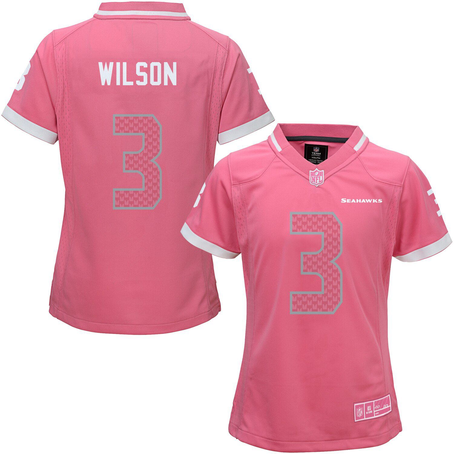 Girls Youth Russell Wilson Pink Seattle 