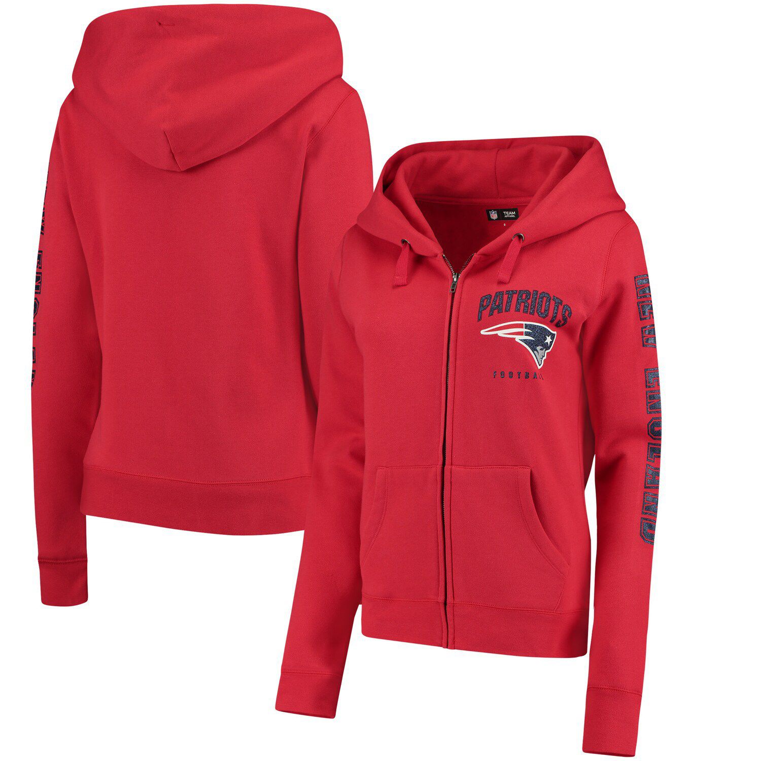 womens patriots zip up hoodie