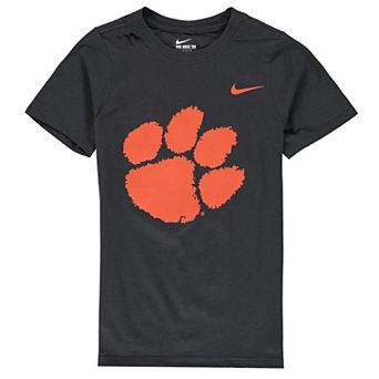 Youth Nike Anthracite Clemson Tigers Cotton Logo T-Shirt