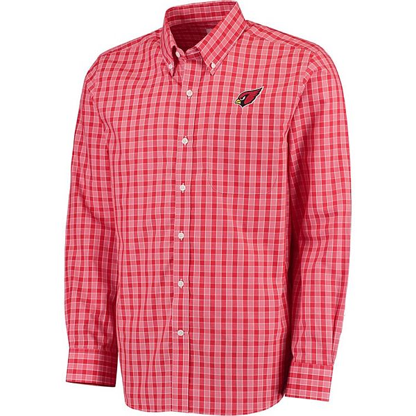 Arizona Cardinals NFL Checkered Men's Long Sleeve Flannel Shirt - CLARKtoys