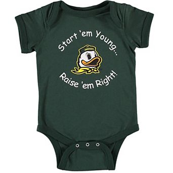 Infant Green Oregon Ducks Start Em Young Bodysuit
