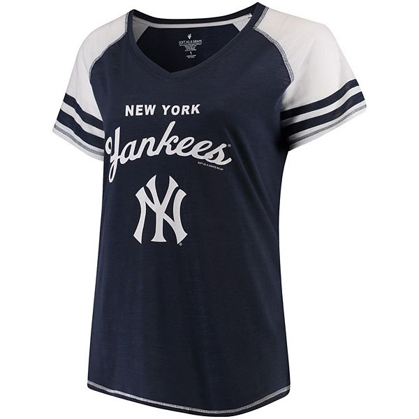 Women's Soft as a Grape Navy New York Yankees Plus Sizes Three Out ...