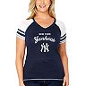 Women's Soft as a Grape Navy New York Yankees Plus Sizes Three Out Color Blocked Raglan Sleeve T-Shirt