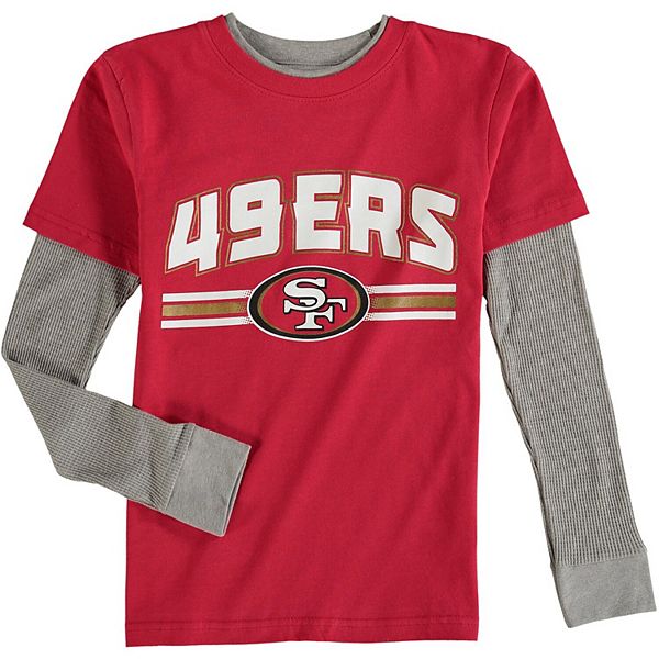 Youth Scarlet San Francisco 49ers Fan Gear Bleachers Faux Layer