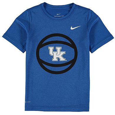 Youth Nike Royal Kentucky Wildcats Basketball and Logo Performance T-Shirt