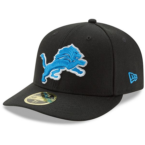 Men's New Era Black Detroit Lions Omaha Low Profile 59FIFTY Fitted Hat