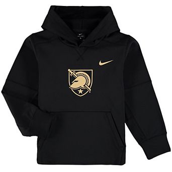 Youth Nike Black Army Black Knights Logo KO Pullover Performance Hoodie