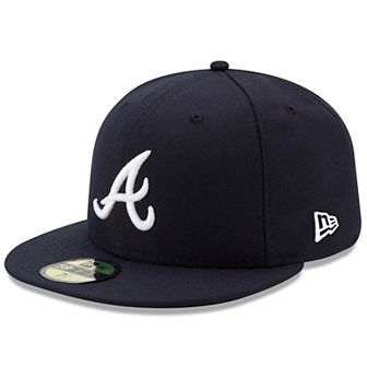Men's New Era Navy Atlanta Braves Road Authentic Collection On-Field 59FIFTY Fitted Hat