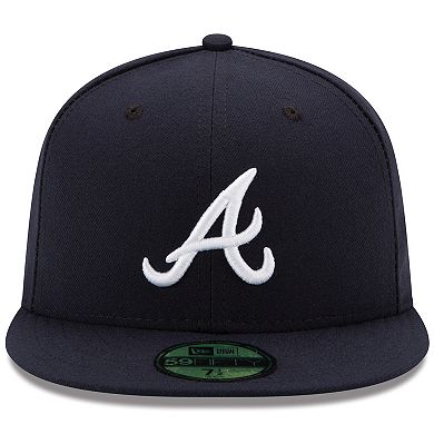 Men's New Era Navy Atlanta Braves Road Authentic Collection On-Field 59FIFTY Fitted Hat