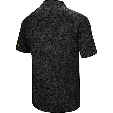 Men's Colosseum Black Iowa Hawkeyes Down Swing Polo